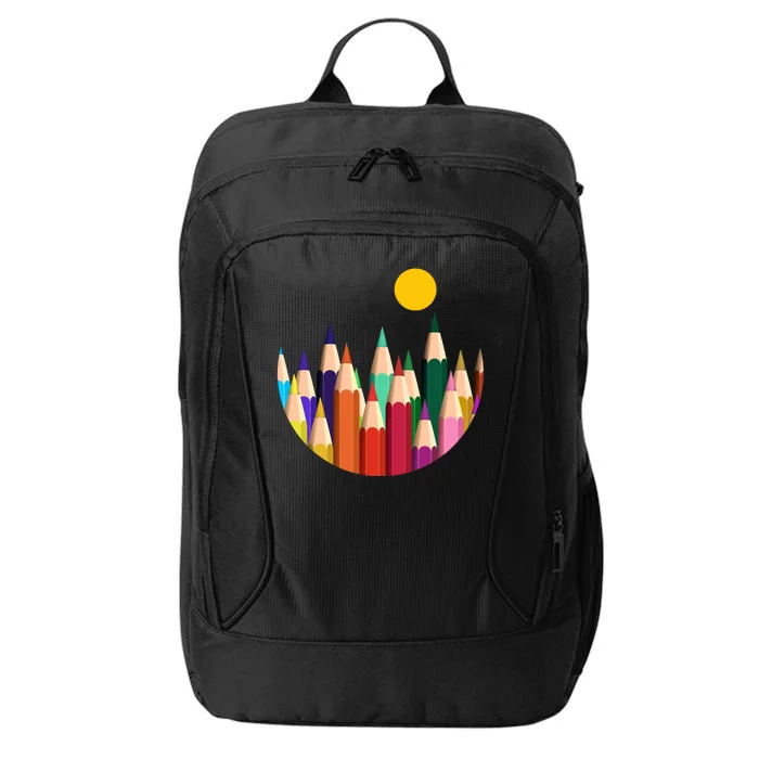 Color Pencils Forest Mountains City Backpack