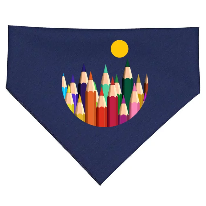 Color Pencils Forest Mountains USA-Made Doggie Bandana