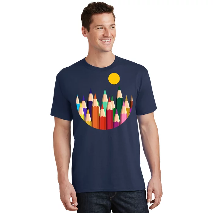 Color Pencils Forest Mountains T-Shirt