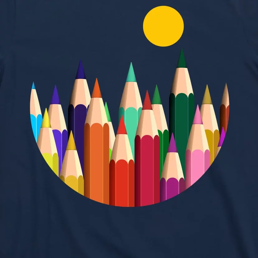 Color Pencils Forest Mountains T-Shirt