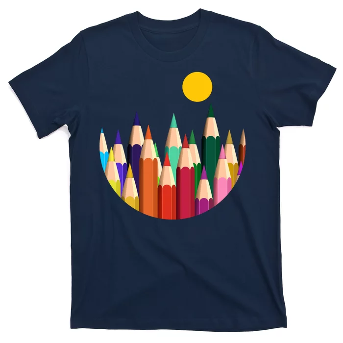 Color Pencils Forest Mountains T-Shirt