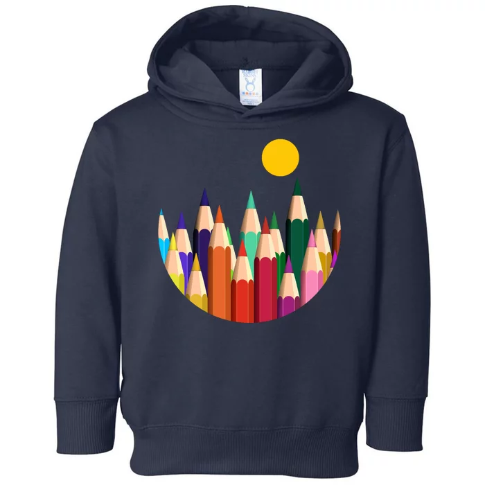 Color Pencils Forest Mountains Toddler Hoodie