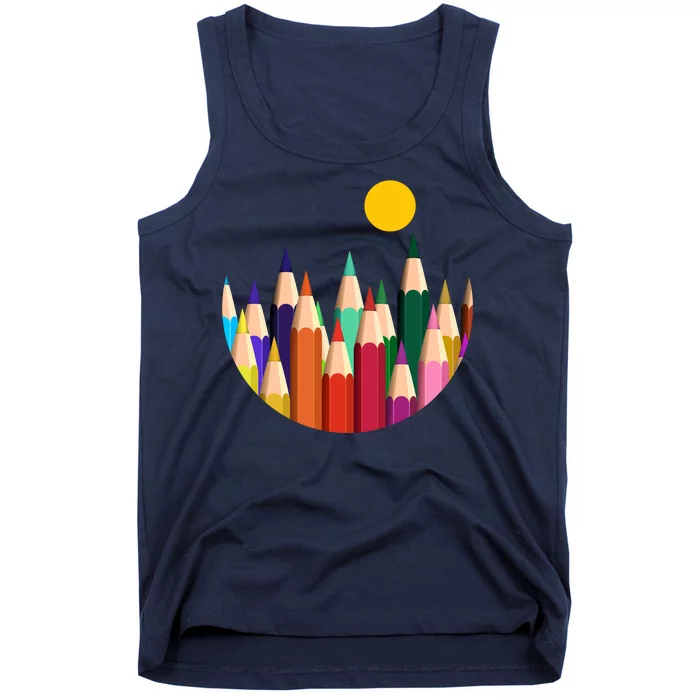 Color Pencils Forest Mountains Tank Top