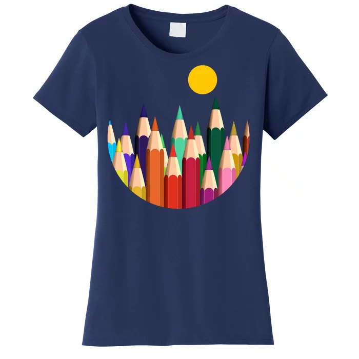 Color Pencils Forest Mountains Women's T-Shirt