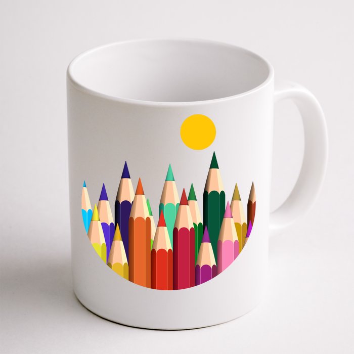 Color Pencils Forest Mountains Front & Back Coffee Mug