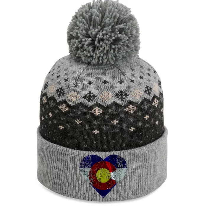 Colorado Flag Heart The Baniff Cuffed Pom Beanie