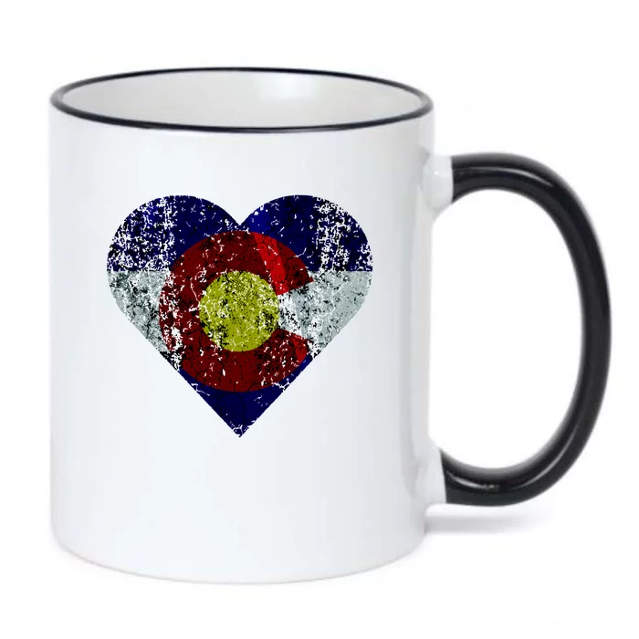 Colorado Flag Heart Black Color Changing Mug