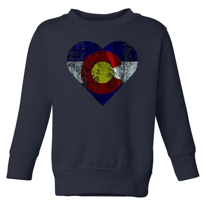 Colorado Flag Heart Toddler Sweatshirt