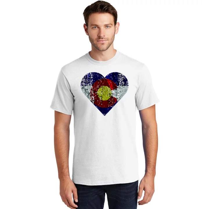 Colorado Flag Heart Tall T-Shirt