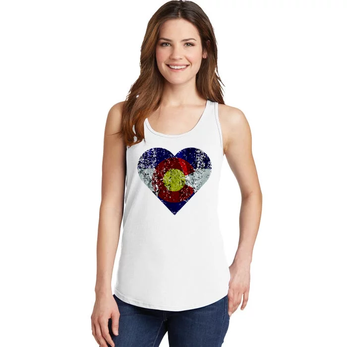 Colorado Flag Heart Ladies Essential Tank