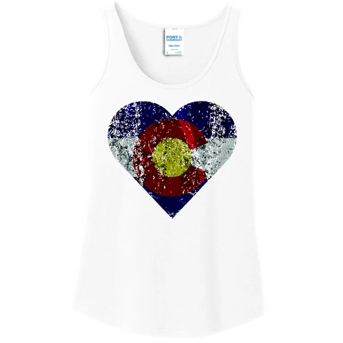 Colorado Flag Heart Ladies Essential Tank