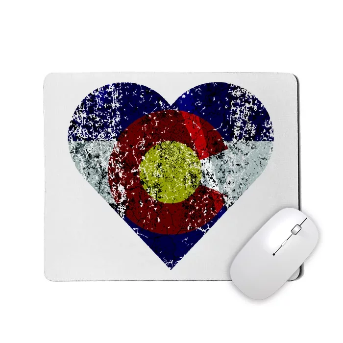 Colorado Flag Heart Mousepad