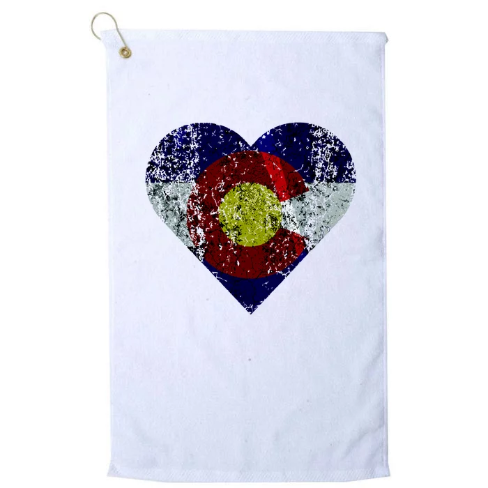 Colorado Flag Heart Platinum Collection Golf Towel