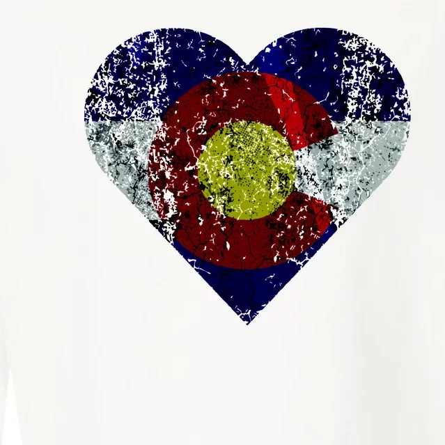 Colorado Flag Heart Cropped Pullover Crew