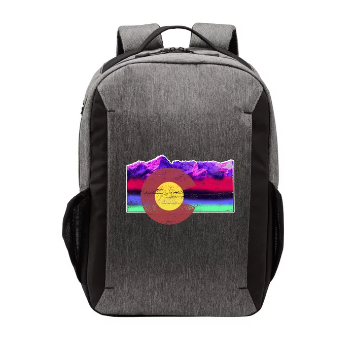 Colorado Flag Mountains Retro Vintage Distressed Vector Backpack