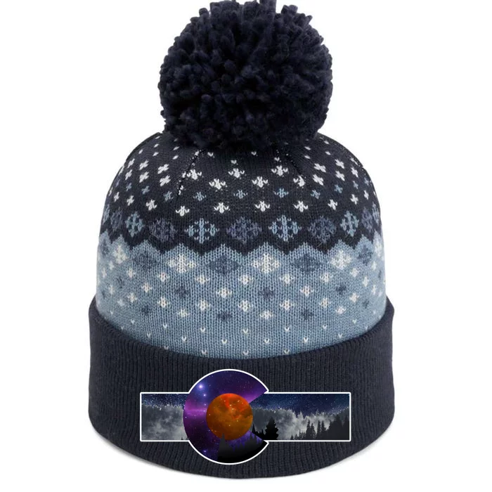 Colorado Flag Retro Mountains Wilderness The Baniff Cuffed Pom Beanie