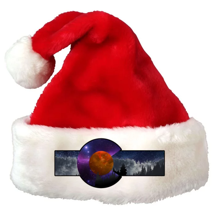 Colorado Flag Retro Mountains Wilderness Premium Christmas Santa Hat