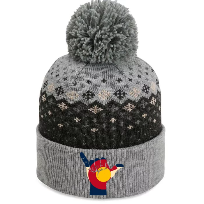 Colorado Flag Shake Hand Sign The Baniff Cuffed Pom Beanie