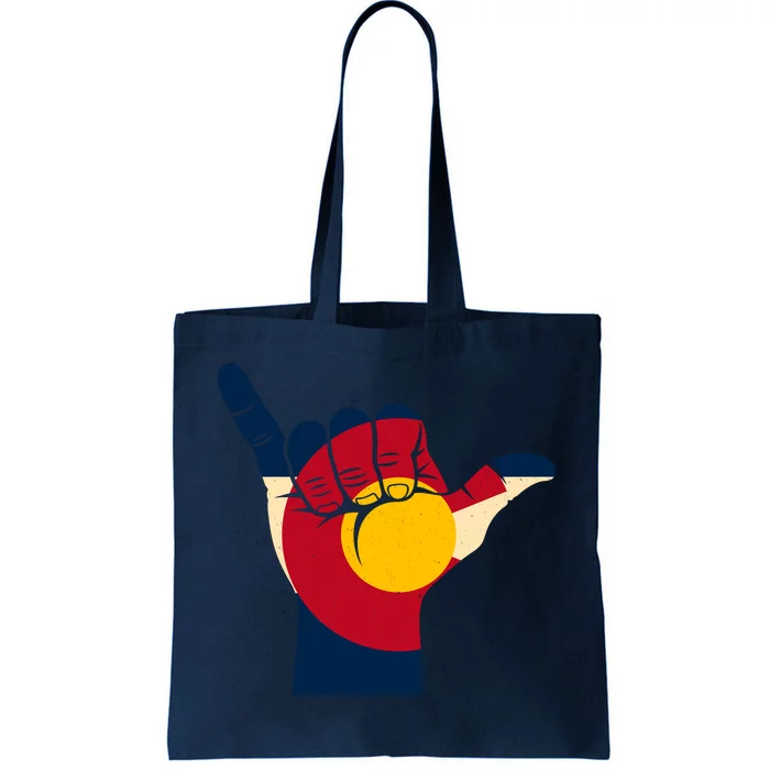 Colorado Flag Shake Hand Sign Tote Bag