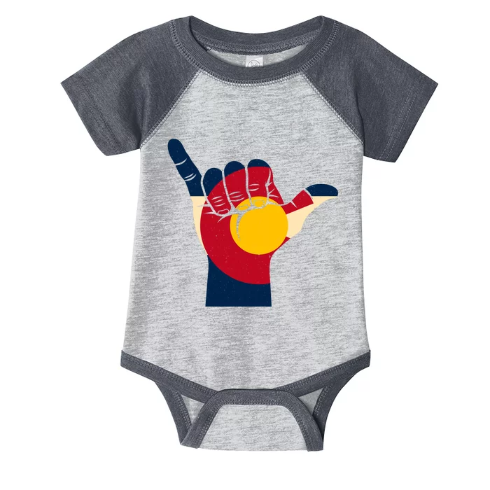 Colorado Flag Shake Hand Sign Infant Baby Jersey Bodysuit