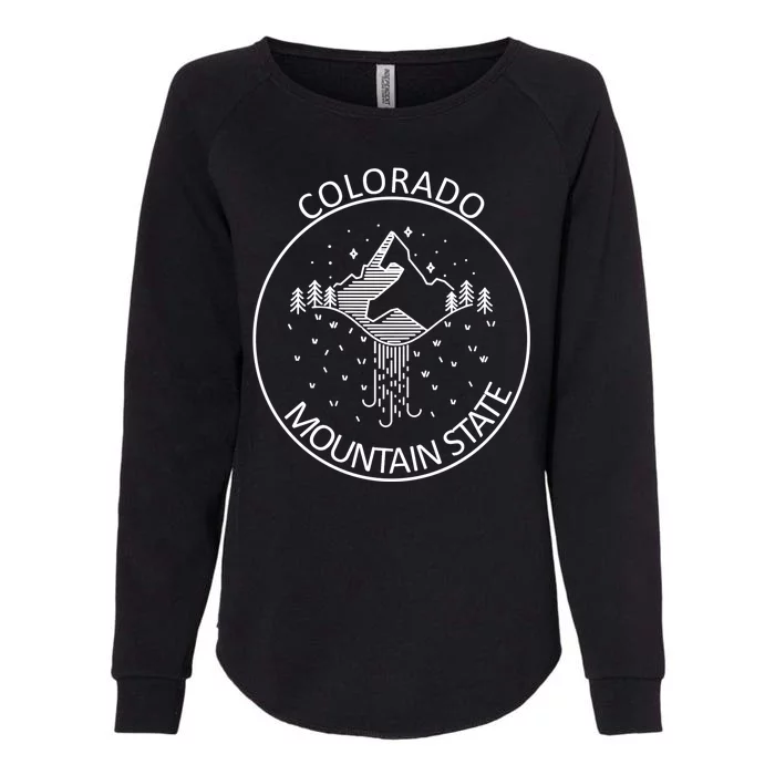 Colorado Mountain State Emblem Womens California Wash Sweatshirt