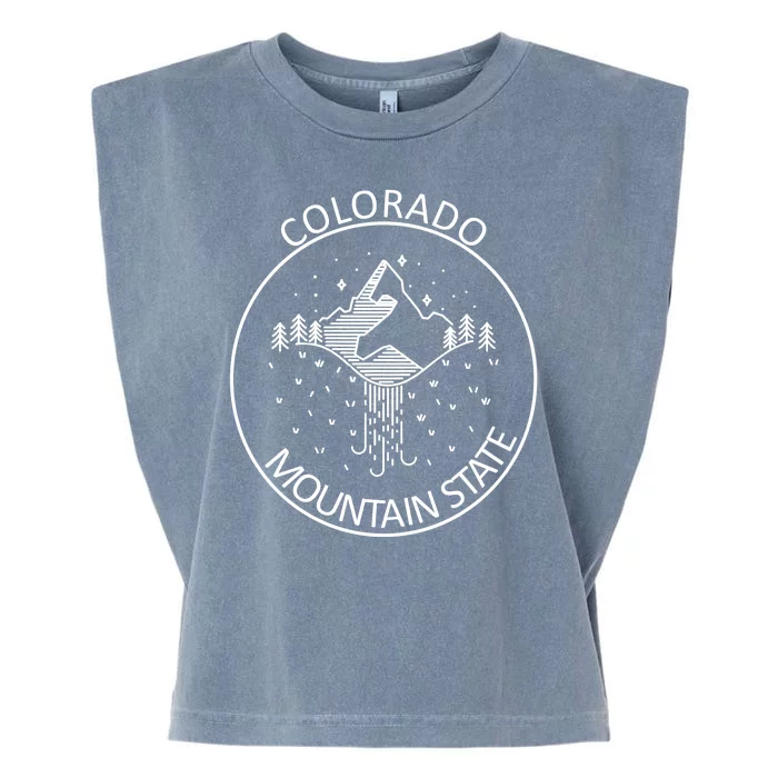 Colorado Mountain State Emblem Garment-Dyed Women's Muscle Tee