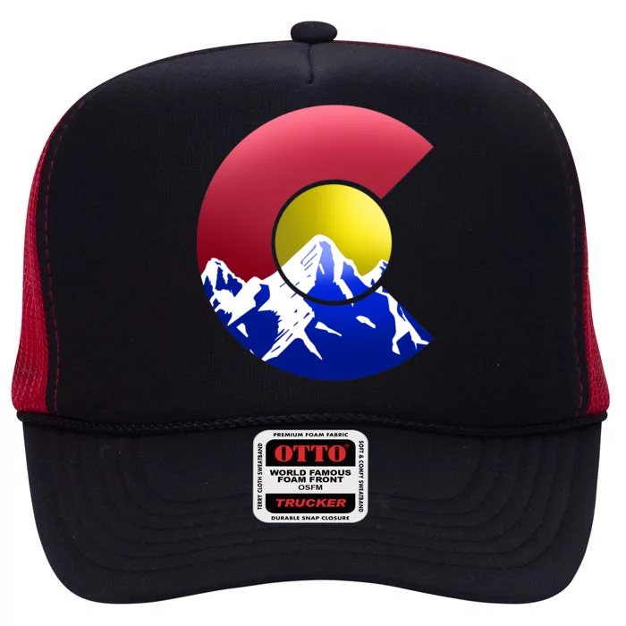 Colorado Mountains High Crown Mesh Trucker Hat