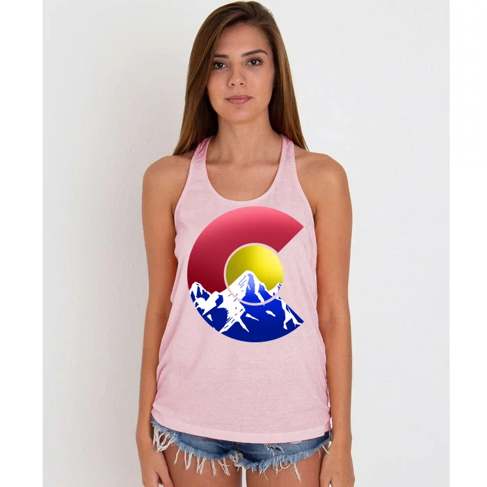 Colorado Mountains Women's Knotted Racerback Tank