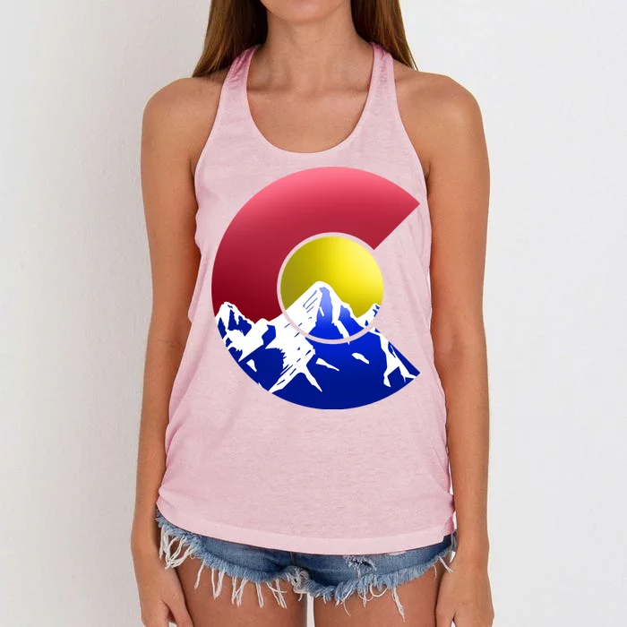 Colorado Mountains Women's Knotted Racerback Tank