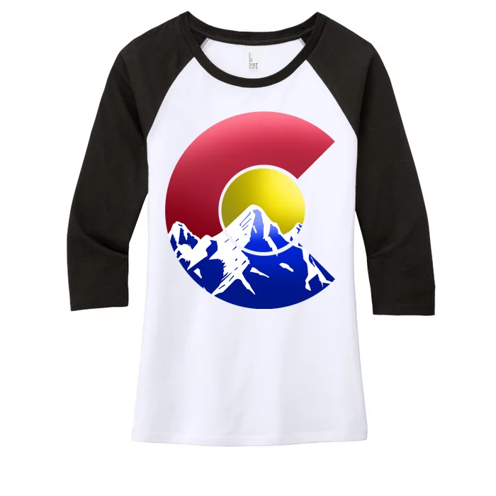 Colorado Mountains Women's Tri-Blend 3/4-Sleeve Raglan Shirt