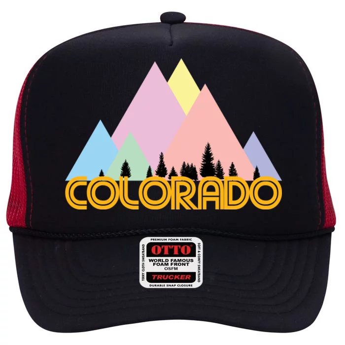 Colorado Mountains Logo High Crown Mesh Trucker Hat