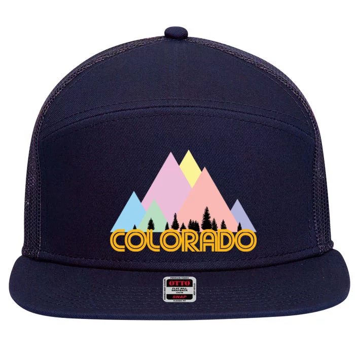 Colorado Mountains Logo 7 Panel Mesh Trucker Snapback Hat