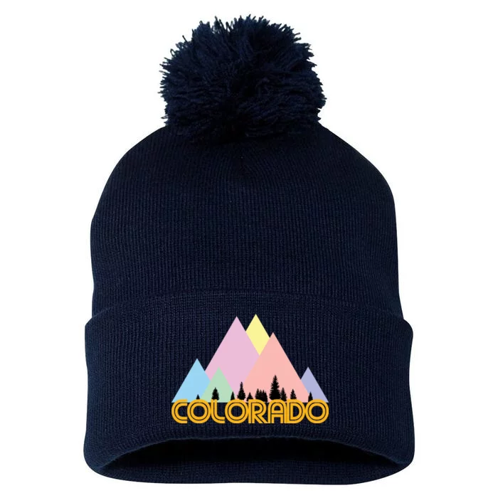 Colorado Mountains Logo Pom Pom 12in Knit Beanie