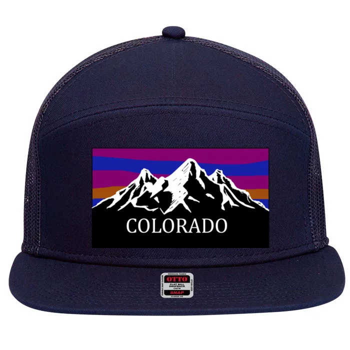 Colorado Mountains Outdoor Flag MCMA 7 Panel Mesh Trucker Snapback Hat