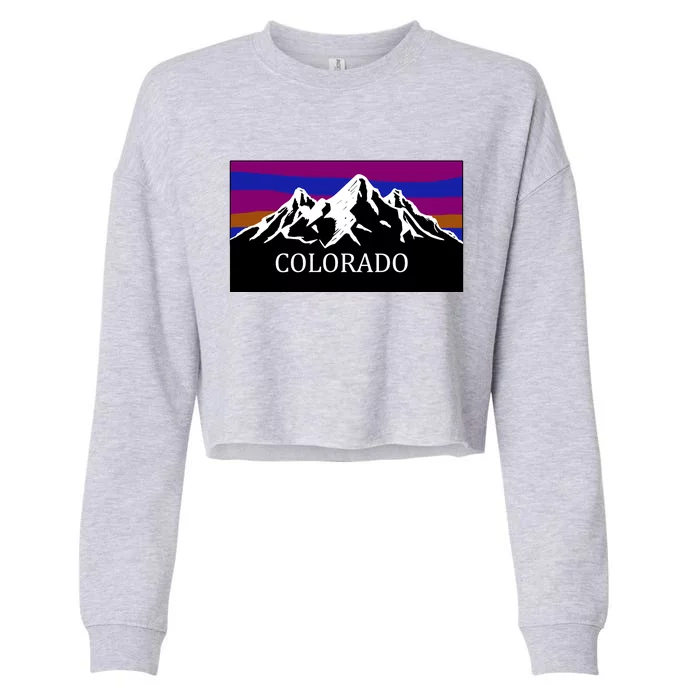 Colorado Mountains Outdoor Flag MCMA Cropped Pullover Crew