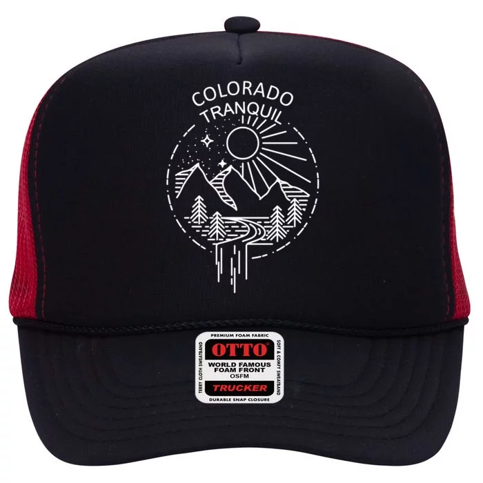 Colorado Tranquil Mountains High Crown Mesh Trucker Hat