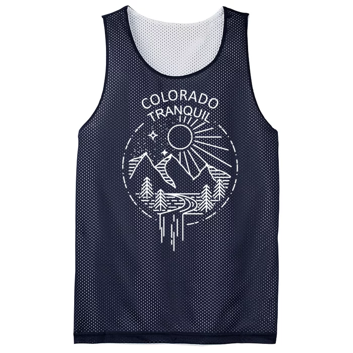 Colorado Tranquil Mountains Mesh Reversible Basketball Jersey Tank