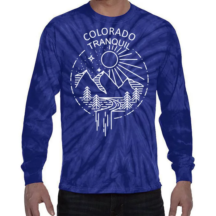 Colorado Tranquil Mountains Tie-Dye Long Sleeve Shirt