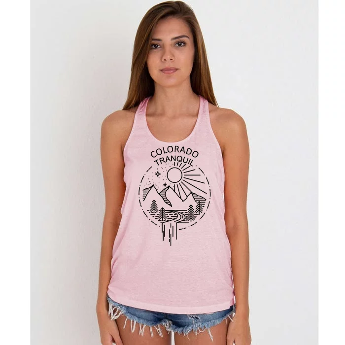 Colorado Tranquil Mountains Women's Knotted Racerback Tank