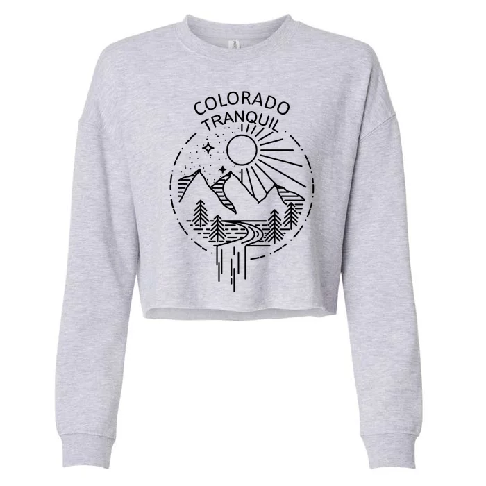 Colorado Tranquil Mountains Cropped Pullover Crew