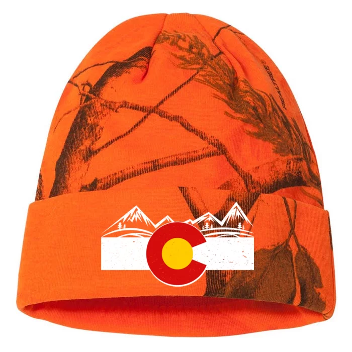 Colorado Wilderness Mountains Flag Kati - 12in Camo Beanie