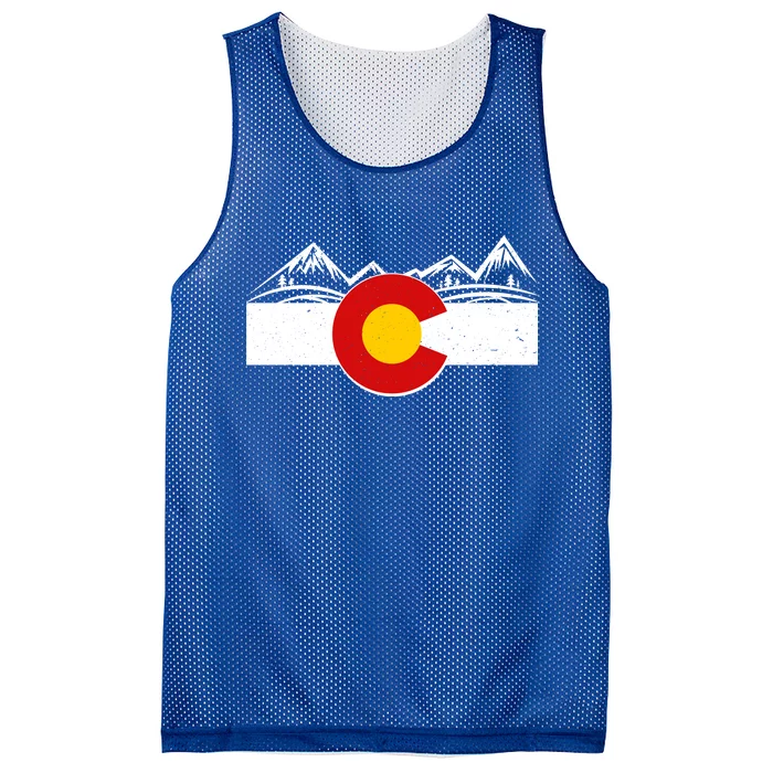 Colorado Wilderness Mountains Flag Mesh Reversible Basketball Jersey Tank