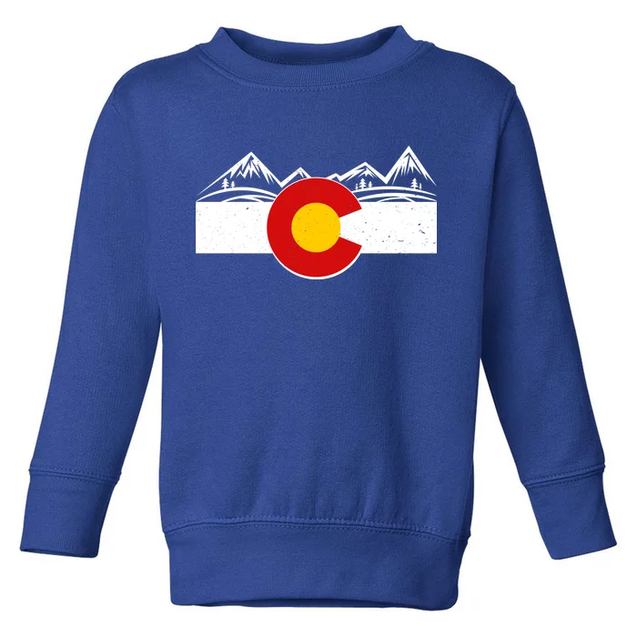 Colorado Wilderness Mountains Flag Toddler Sweatshirt