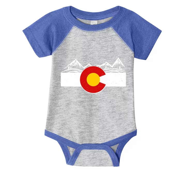 Colorado Wilderness Mountains Flag Infant Baby Jersey Bodysuit