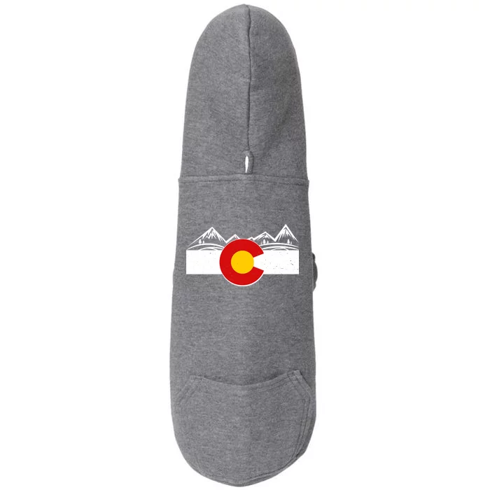 Colorado Wilderness Mountains Flag Doggie 3-End Fleece Hoodie