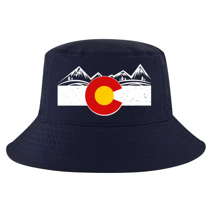 Colorado Wilderness Mountains Flag Cool Comfort Performance Bucket Hat