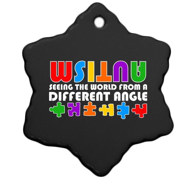 Colorful - Autism Awareness - Seeing The World From A Different Angle Christmas Ornament
