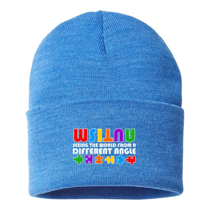 Colorful - Autism Awareness - Seeing The World From A Different Angle Sustainable Knit Beanie