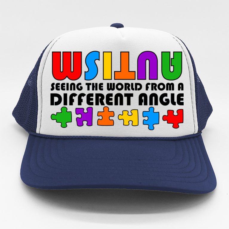 Colorful - Autism Awareness - Seeing The World From A Different Angle Trucker Hat