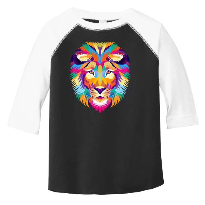 Colorful Abstract Lion Toddler Fine Jersey T-Shirt